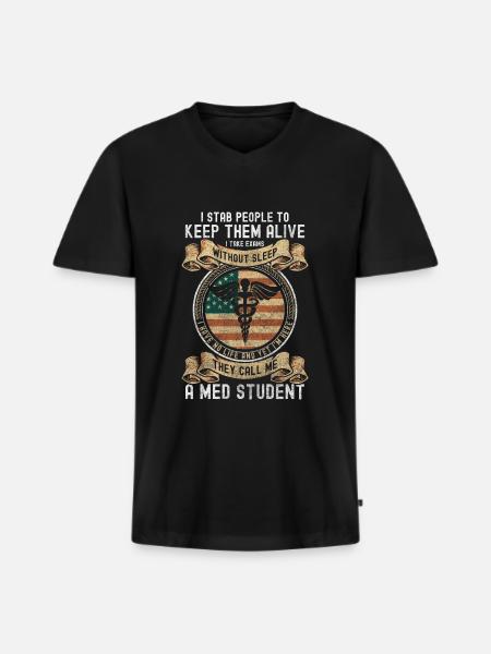 Student Money Medicine - Men's Premium Organic T-shirt with V-neck - black