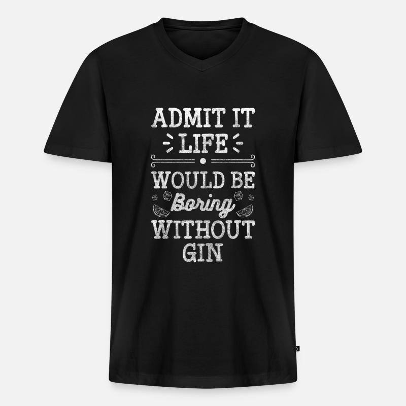 trinker getränk longdrink - Männer Premium Bio T-Shirt mit V-Ausschnitt - Schwarz
