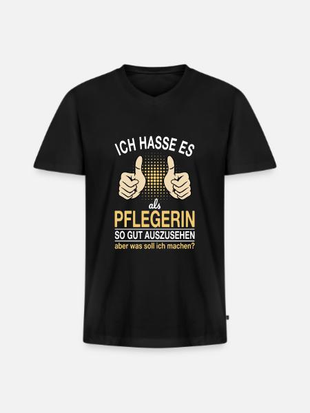 Pflegerin Spruch - Männer Premium Bio T-Shirt mit V-Ausschnitt - Schwarz