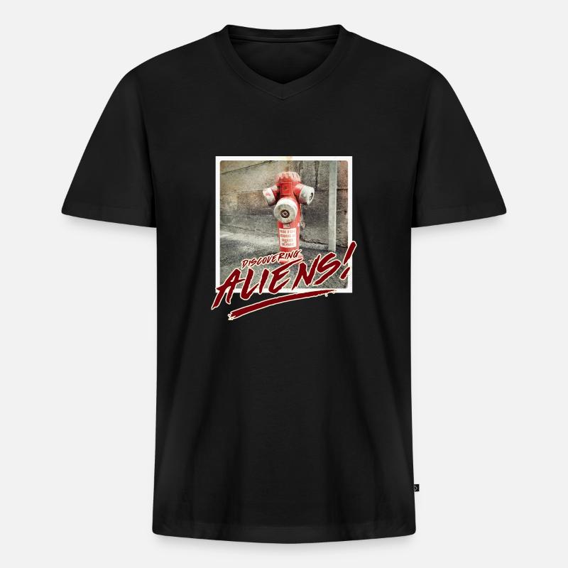 Aliens 19 - Männer Premium Bio T-Shirt mit V-Ausschnitt - Schwarz