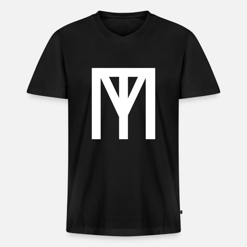 TM MT Logo Vektor - Männer Premium Bio T-Shirt mit V-Ausschnitt - Schwarz