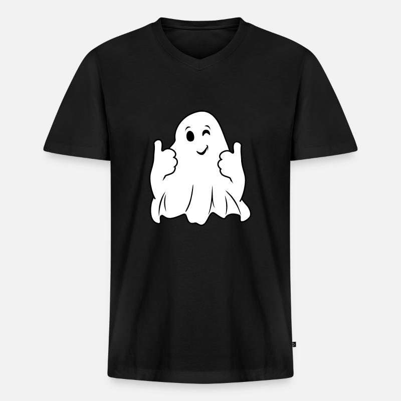 Zwinkernder Geist - Männer Premium Bio T-Shirt mit V-Ausschnitt - Schwarz