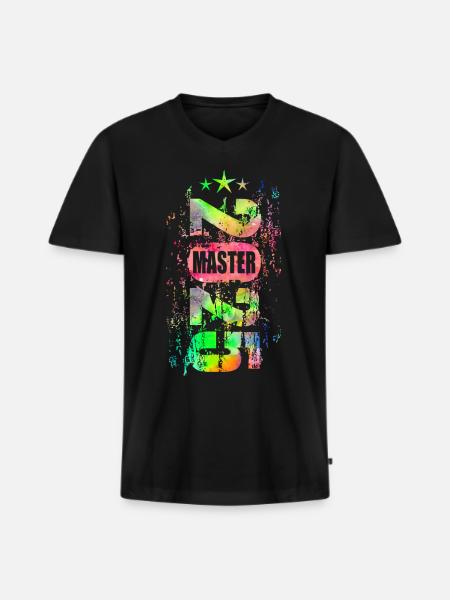 Master 2025 bunt - Männer Premium Bio T-Shirt mit V-Ausschnitt - Schwarz