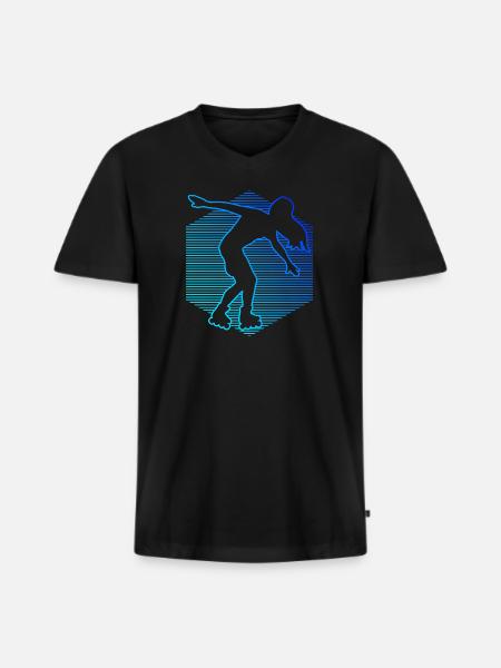 Herren Roller Skates Rollerskate Rollschuh - Männer Premium Bio T-Shirt mit V-Ausschnitt - Schwarz