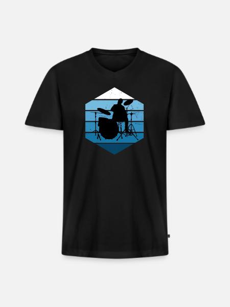 Drumming Women Drummer Men - Men's Premium Organic T-shirt with V-neck - black