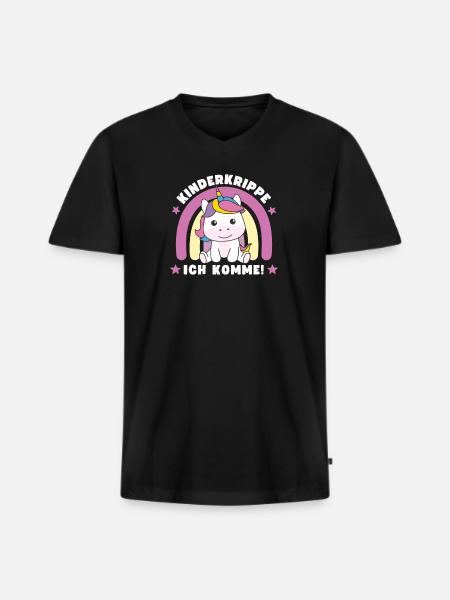 Kinderkrippe Ich Komme! - Männer Premium Bio T-Shirt mit V-Ausschnitt - Schwarz
