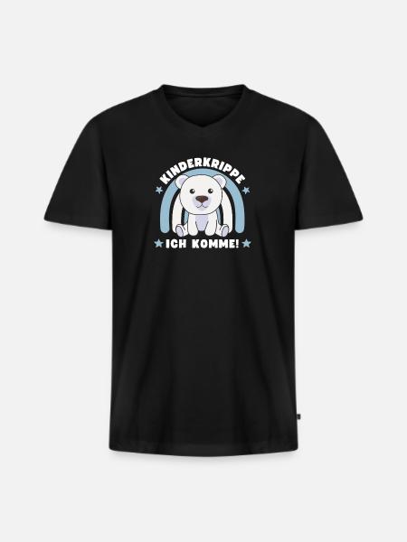 Kinderkrippe Ich Komme! Eisbär - Männer Premium Bio T-Shirt mit V-Ausschnitt - Schwarz