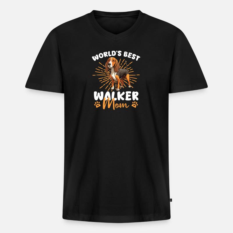 Treeing Walker Coonhound Walker Mom - Männer Premium Bio T-Shirt mit V-Ausschnitt - Schwarz