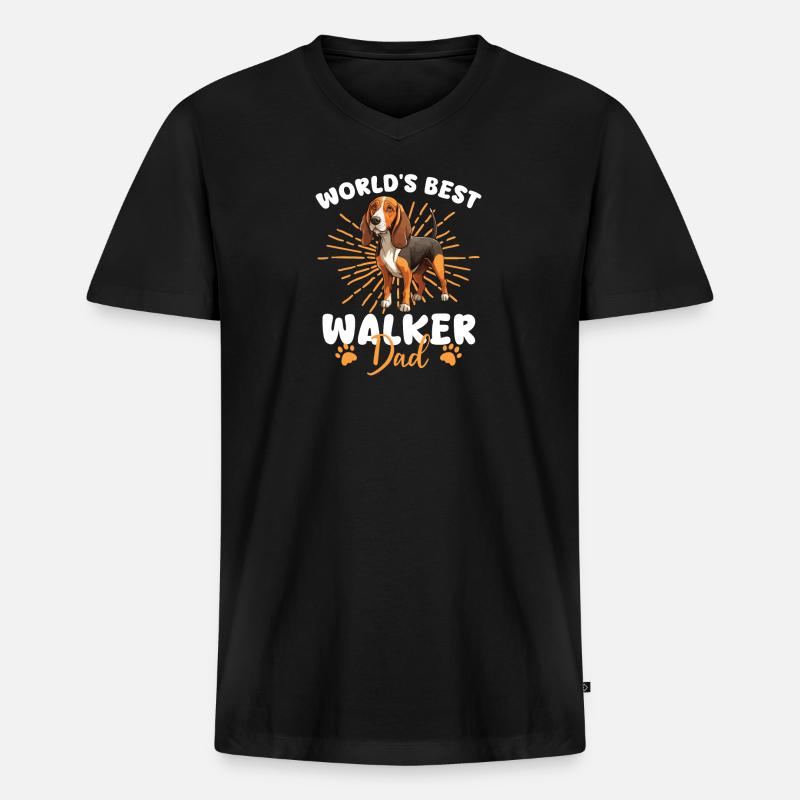 Treeing Walker Coonhound Walker Dad - Männer Premium Bio T-Shirt mit V-Ausschnitt - Schwarz