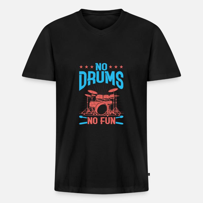 Drummers Drummers Drummers Drummers - Men's Premium Organic T-shirt with V-neck - black