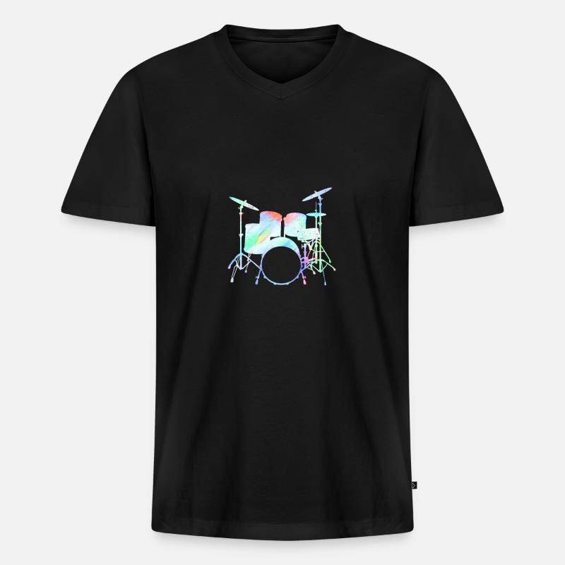 Drummers Drummers Drummers Drummers - Men's Premium Organic T-shirt with V-neck - black