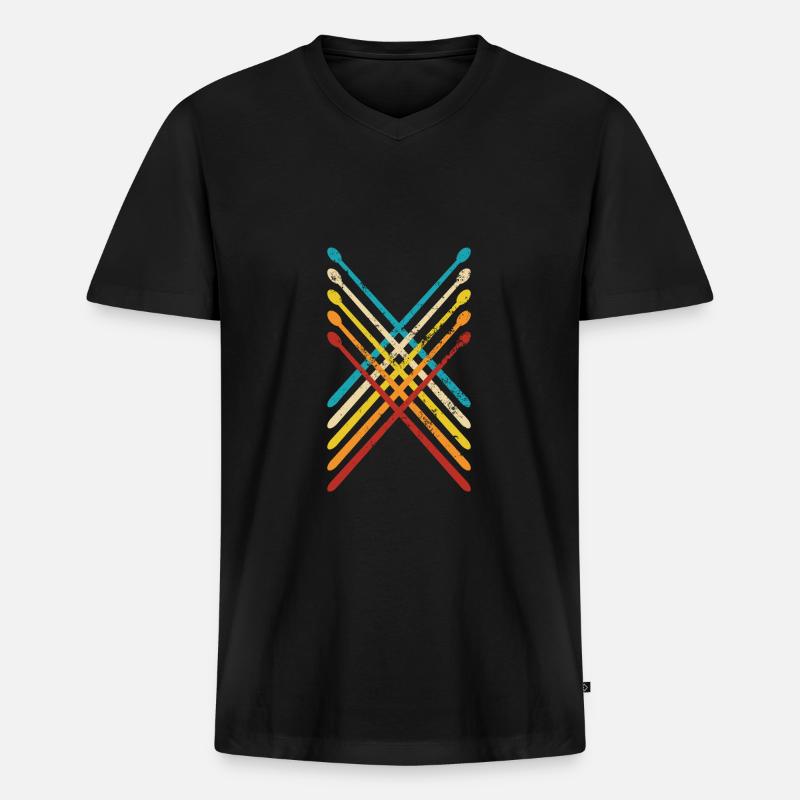 Drummers Drummers Drummers Drummers - Men's Premium Organic T-shirt with V-neck - black