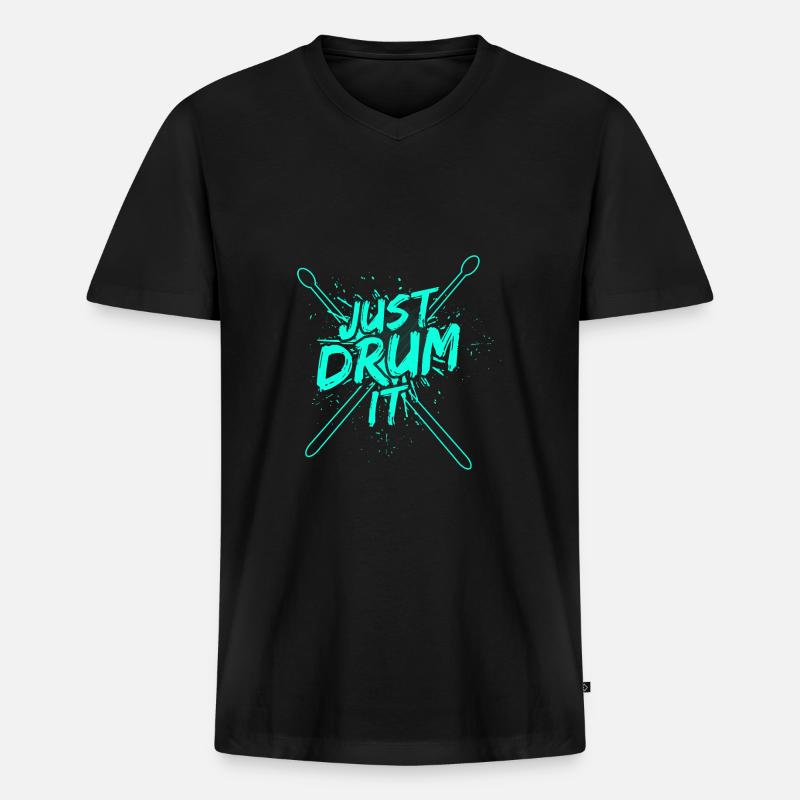Drummers Drummers Drummers Drummers - Men's Premium Organic T-shirt with V-neck - black