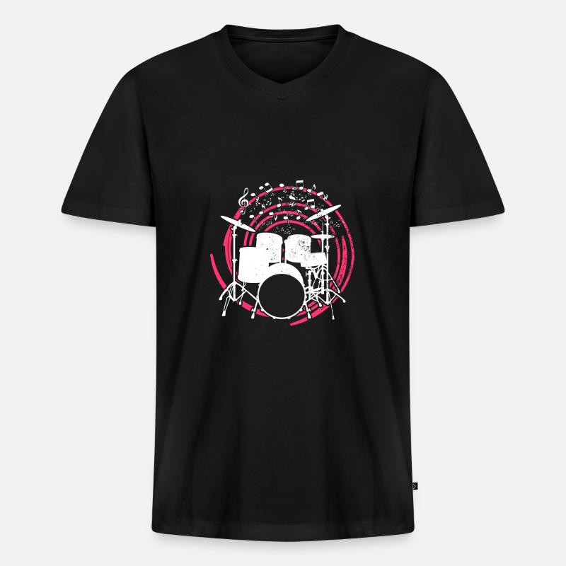 Drummers Drummers Drummers Drummers - Men's Premium Organic T-shirt with V-neck - black