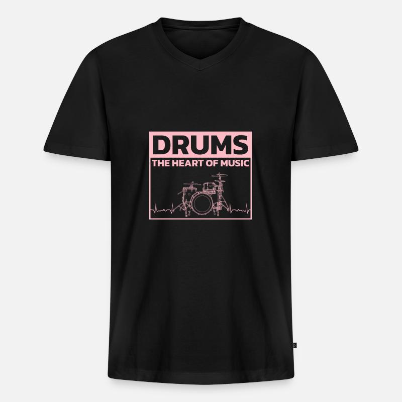 Drummers Drummers Drummers Drummers - Men's Premium Organic T-shirt with V-neck - black