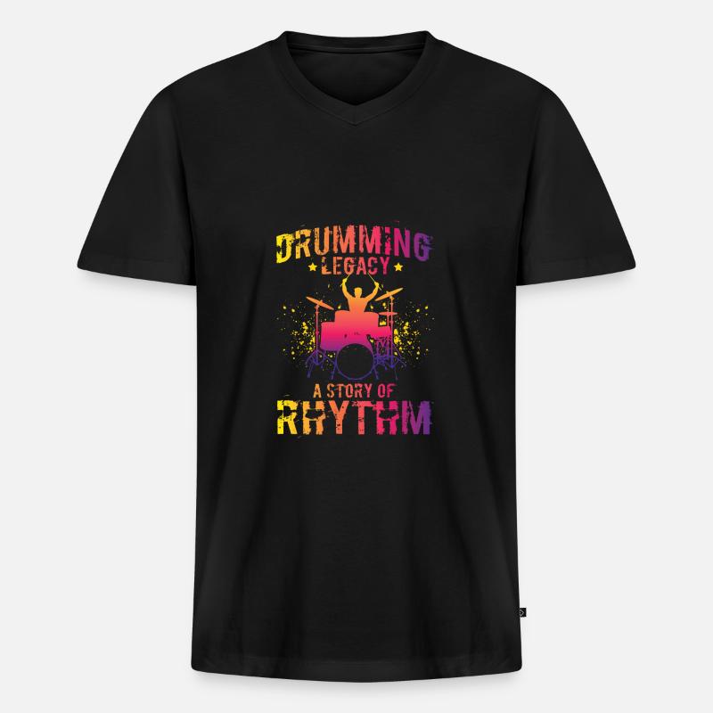 Drummers Drummers Drummers Drummers - Men's Premium Organic T-shirt with V-neck - black