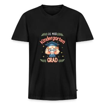 Lil Miss Kindergarten Graduation Day Girl - Männer Premium Bio T-Shirt mit V-Ausschnitt - Schwarz - Vorne - Nico (187cm)