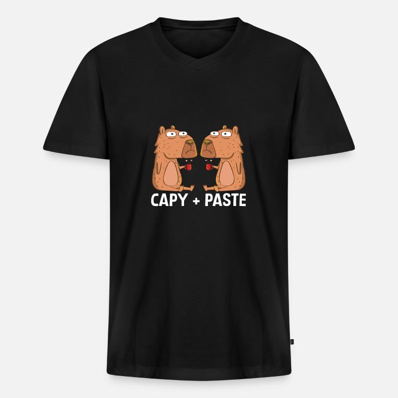 Programmierer Wombat Software Computer PC - Männer Premium Bio T-Shirt mit V-Ausschnitt - Schwarz