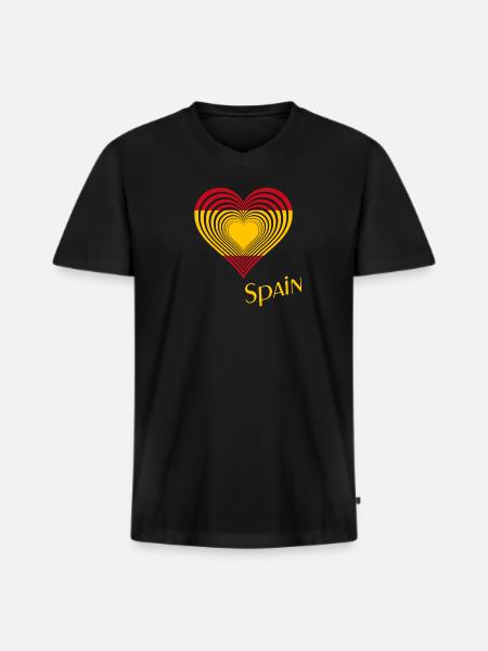 Spanien Spain - Männer Premium Bio T-Shirt mit V-Ausschnitt - Schwarz