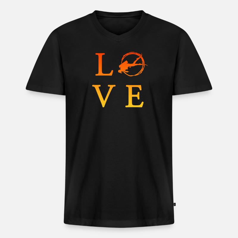 tauchen - Männer Premium Bio T-Shirt mit V-Ausschnitt - Schwarz