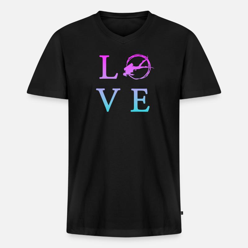 Tauchen - Männer Premium Bio T-Shirt mit V-Ausschnitt - Schwarz