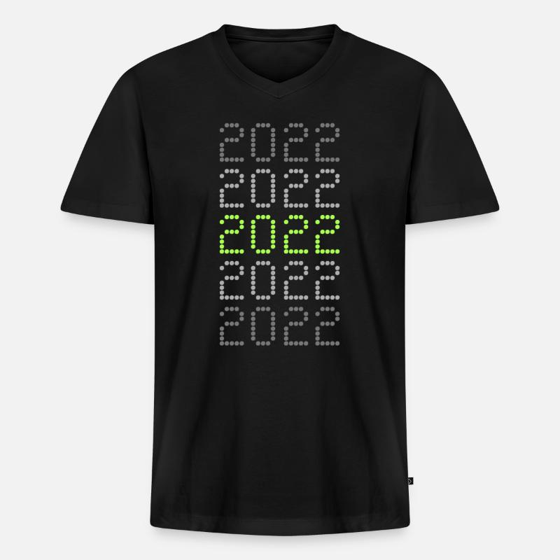 Witzig 2022 - Männer Premium Bio T-Shirt mit V-Ausschnitt - Schwarz