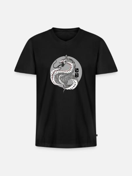 Snake - Männer Premium Bio T-Shirt mit V-Ausschnitt - Schwarz