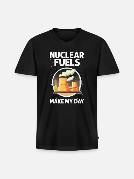 Kernenergie Spruch für Kernenergie - Männer Premium Bio T-Shirt mit V-Ausschnitt - Schwarz