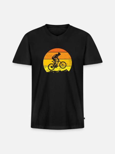 MTB Bike ursprüngliche Geschenkidee für Radsportfan - Männer Premium Bio T-Shirt mit V-Ausschnitt - Schwarz