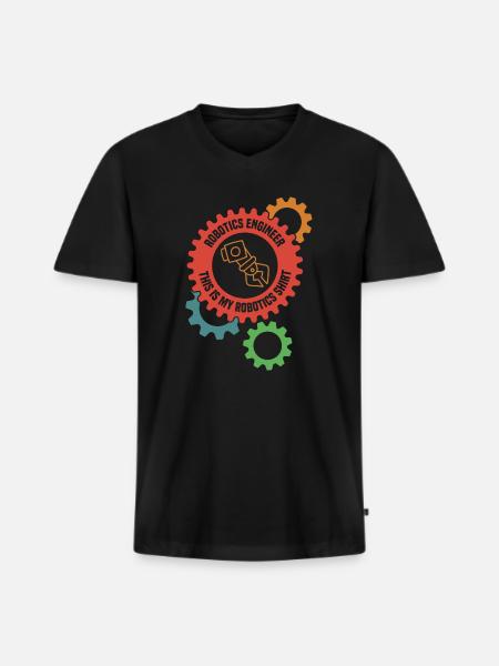 Robotics Engineering Mechanics Electronic - Men's Premium Organic T-shirt with V-neck - black