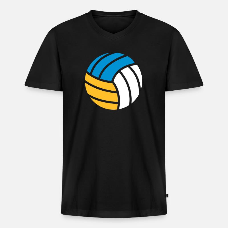 Beachvolleyball - Männer Premium Bio T-Shirt mit V-Ausschnitt - Schwarz