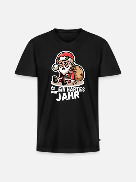 Funny Santa Claus Saying - Men's Premium Organic T-shirt with V-neck - black
