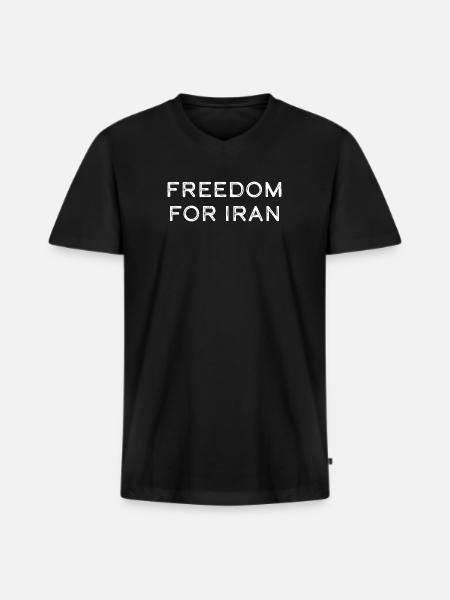 Freedom for Iran - Men's Premium Organic T-shirt with V-neck - black
