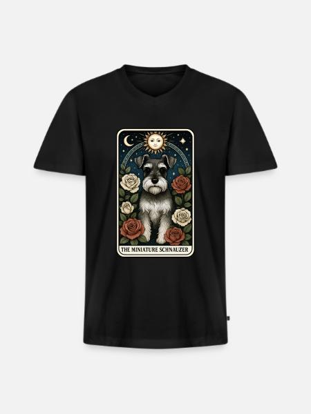 Zwergschnauzer - Männer Premium Bio T-Shirt mit V-Ausschnitt - Schwarz
