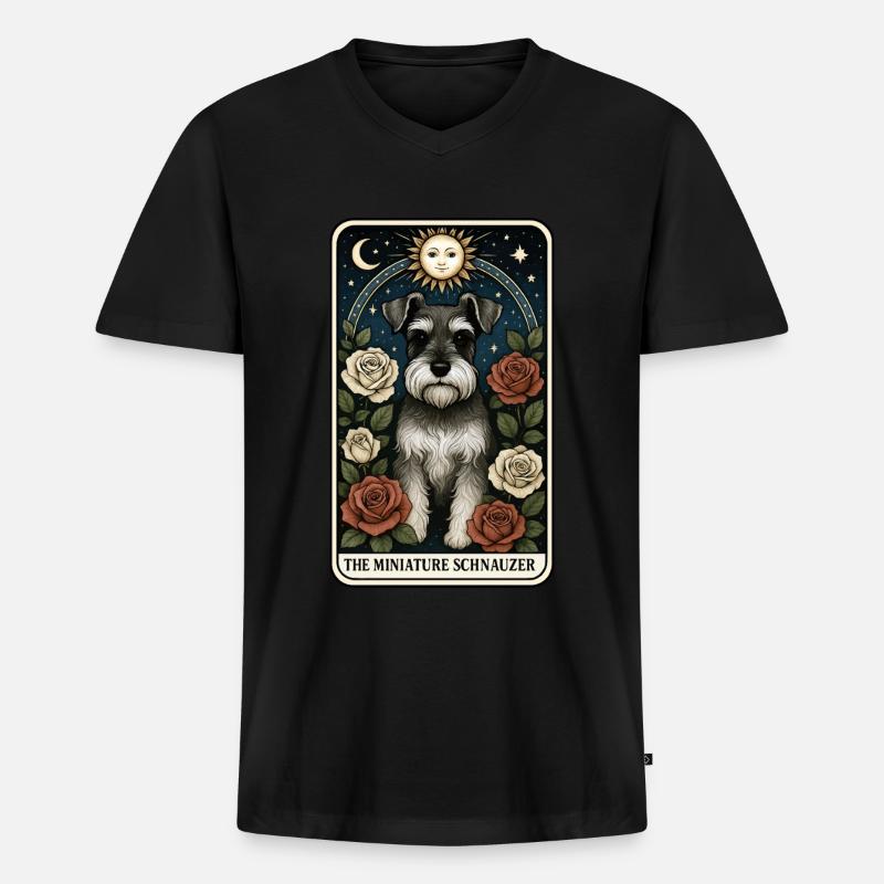 Zwergschnauzer - Männer Premium Bio T-Shirt mit V-Ausschnitt - Schwarz