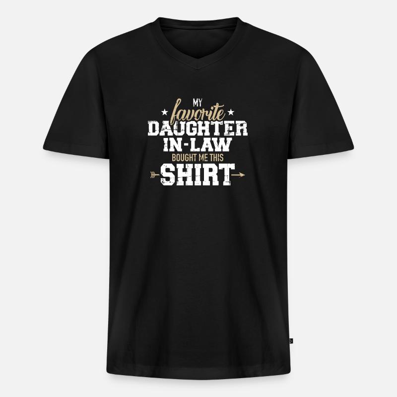 Schwiegervater - Männer Premium Bio T-Shirt mit V-Ausschnitt - Schwarz