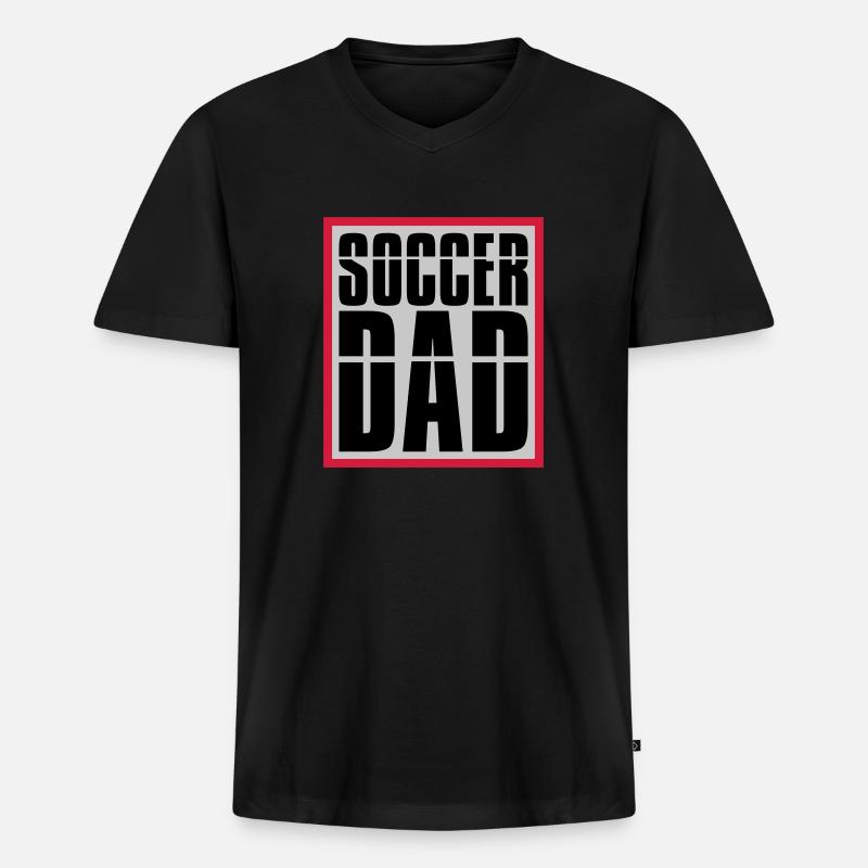 Cool Soccer Dad Logo - Männer Premium Bio T-Shirt mit V-Ausschnitt - Schwarz