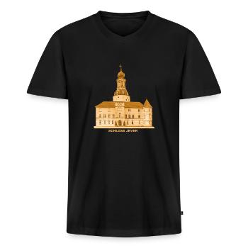 Jever Schloss Friesland Niedersachsen Nordsee - Männer Premium Bio T-Shirt mit V-Ausschnitt - Schwarz - Vorne - Nico (187cm)
