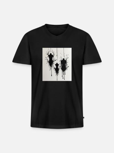 Mannequins with ink stains - Men's Premium Organic T-shirt with V-neck - black