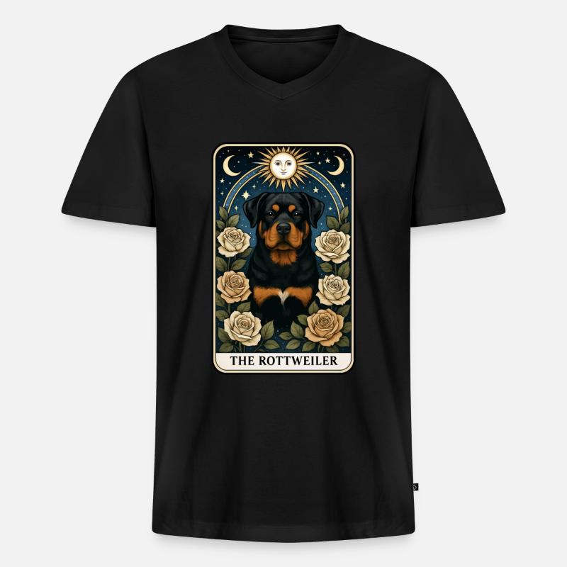 Rottweiler - Männer Premium Bio T-Shirt mit V-Ausschnitt - Schwarz
