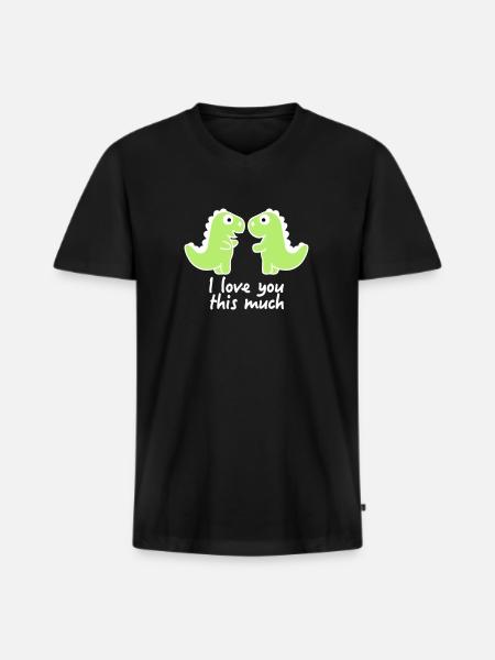 dinosaur - Men's Premium Organic T-shirt with V-neck - black