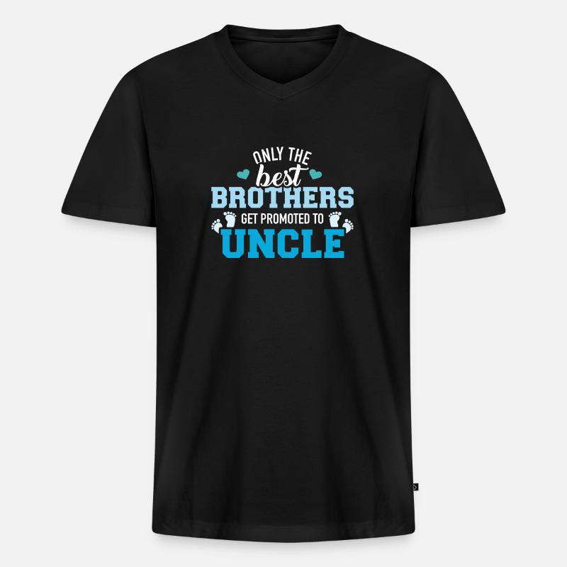 Onkel - Männer Premium Bio T-Shirt mit V-Ausschnitt - Schwarz