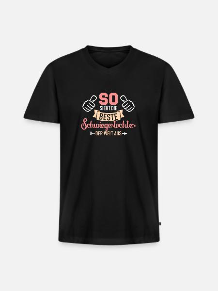Schwiegertochter - Männer Premium Bio T-Shirt mit V-Ausschnitt - Schwarz