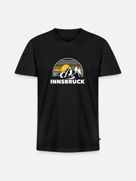 innsbruck - Men's Premium Organic T-shirt with V-neck - black