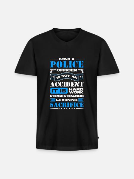 Police Siren Uniform - Men's Premium Organic T-shirt with V-neck - black