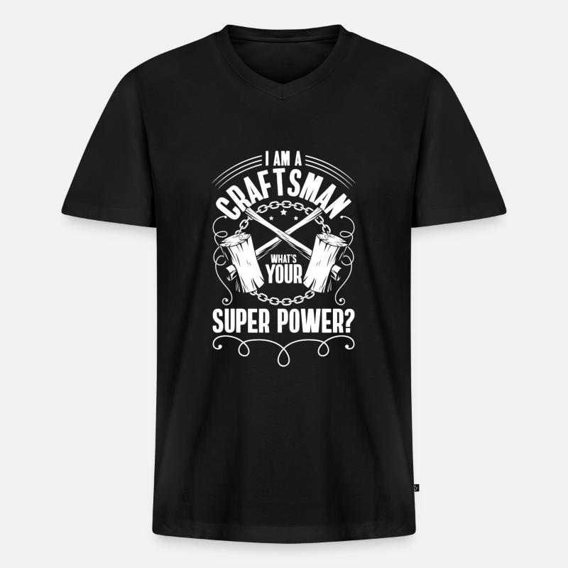 Craftsman Profession Bricklayer Screwdriver - Men's Premium Organic T-shirt with V-neck - black