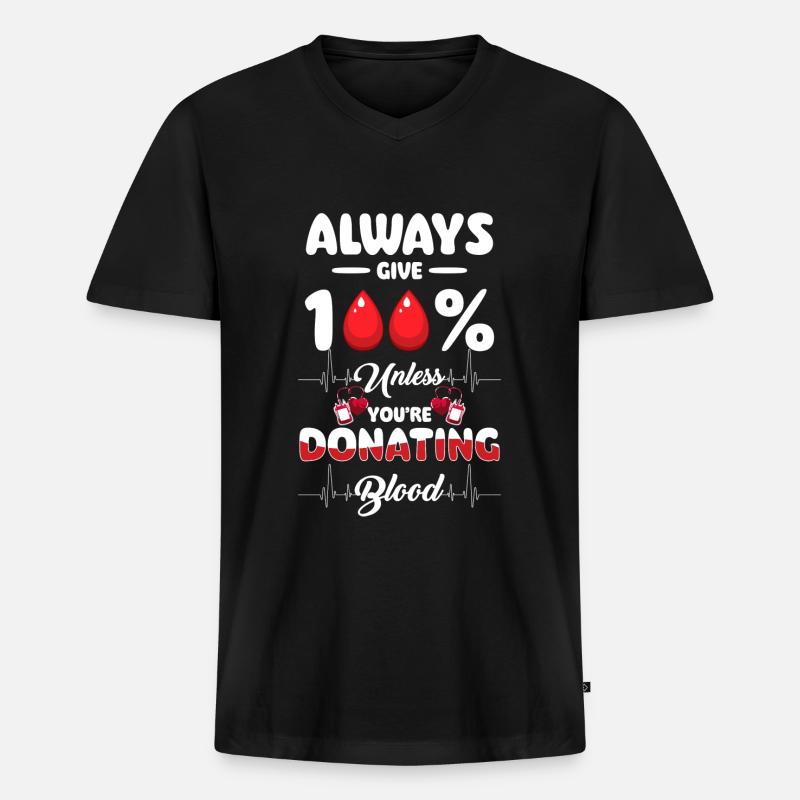 Blutspende Helfen Nadel - Männer Premium Bio T-Shirt mit V-Ausschnitt - Schwarz