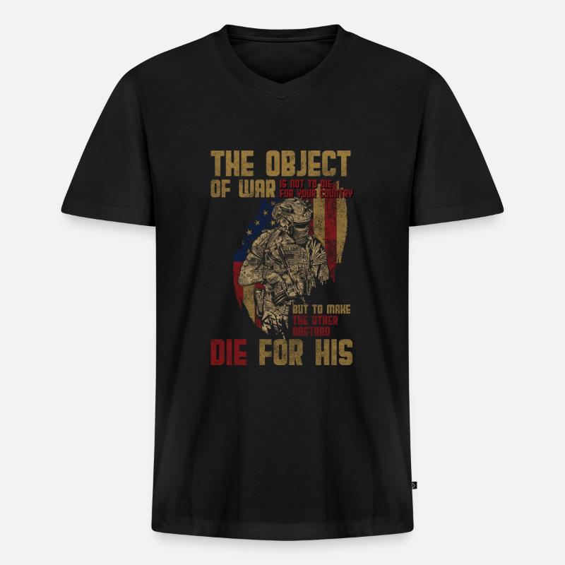 Krieg Flagge Sieg Demonstration - Männer Premium Bio T-Shirt mit V-Ausschnitt - Schwarz