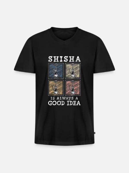 Hookah Dampfer Geschmack Blubbern - Männer Premium Bio T-Shirt mit V-Ausschnitt - Schwarz