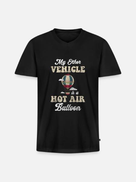 Aventure aérostier - T-shirt encolure en V Premium bio Homme - noir
